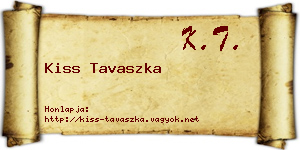Kiss Tavaszka névjegykártya